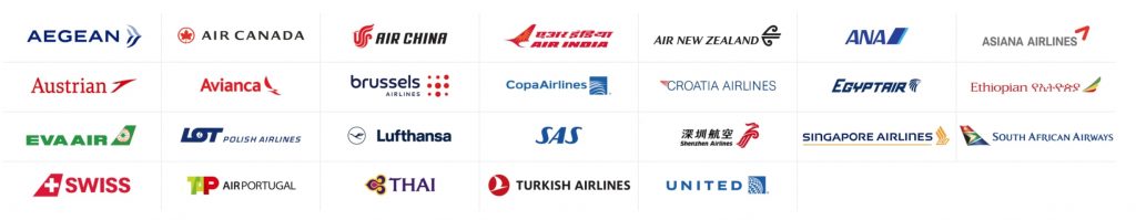 スターアライアンスの加盟航空会社のロゴ